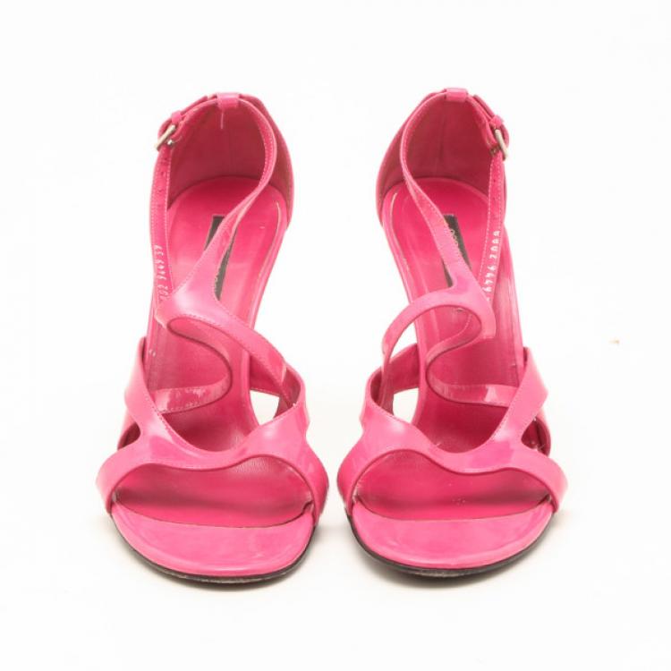Pre Owned Sergio Rossi Pink Patent High Heel Sandals Size 39