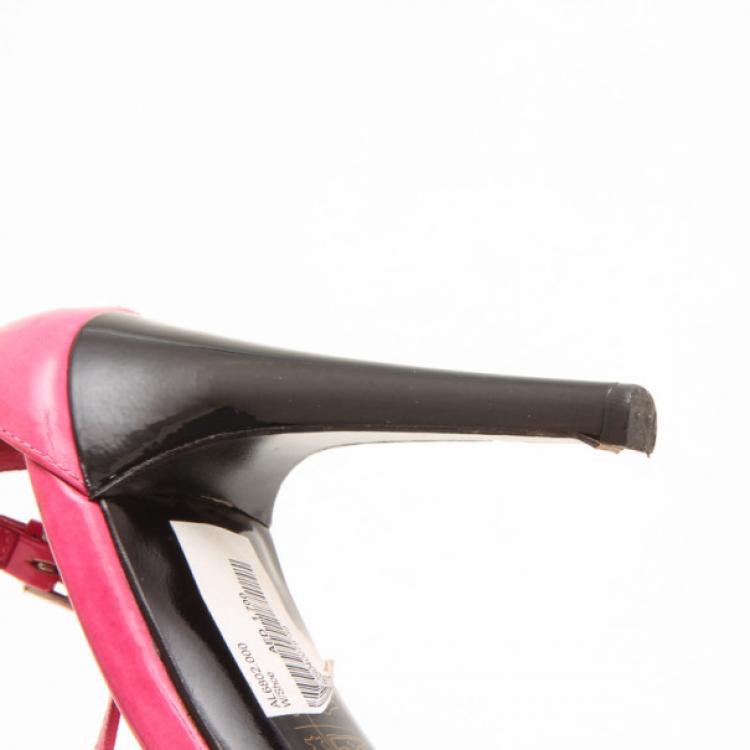 Pre Owned Sergio Rossi Pink Patent High Heel Sandals Size 39