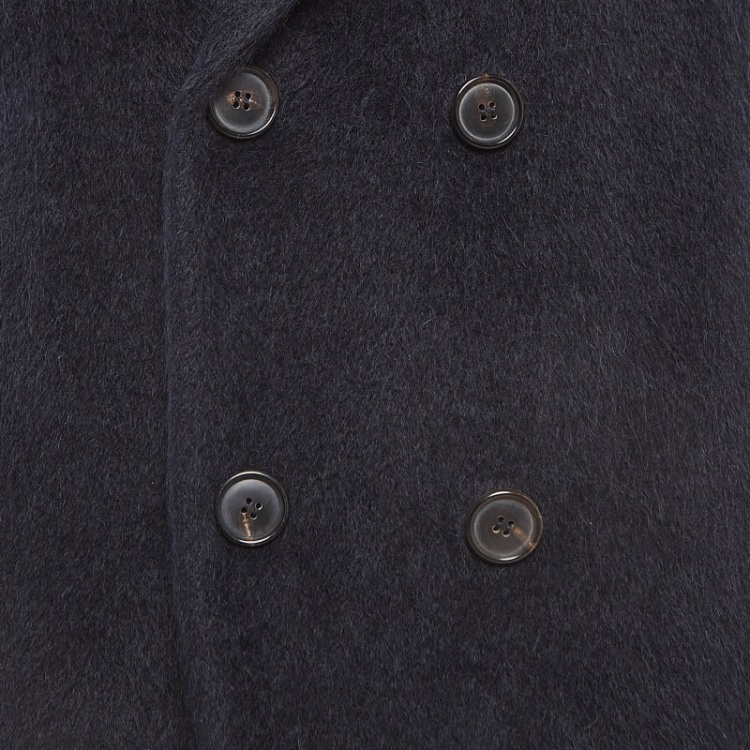 Pre Owned   S'Max Mara Navy Blue Wool Blend Double Breasted Coat S