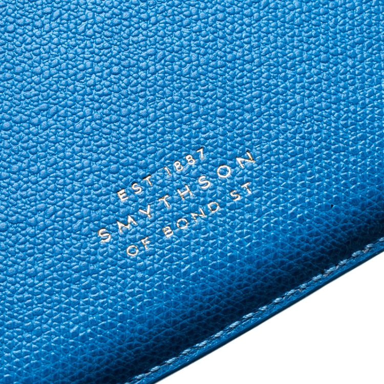 Pre Owned Smythson Powder Blue Leather Ipad Case
