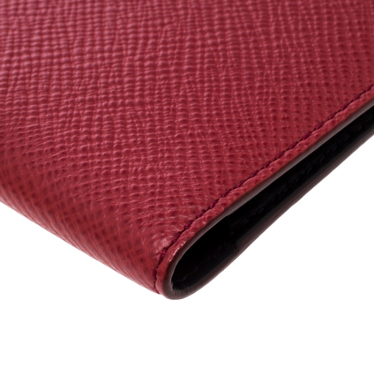 Pre Owned Smythson Red Leather Panama Passport Holder