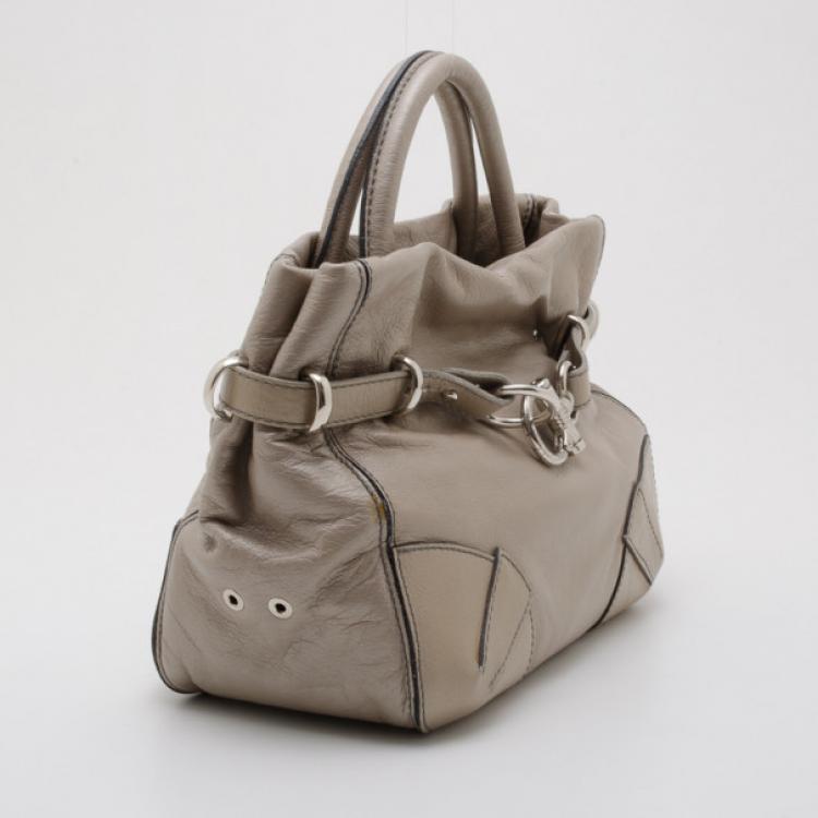 Pre Owned Sonia Rykiel Metallic Leather 'Martha' Satchel