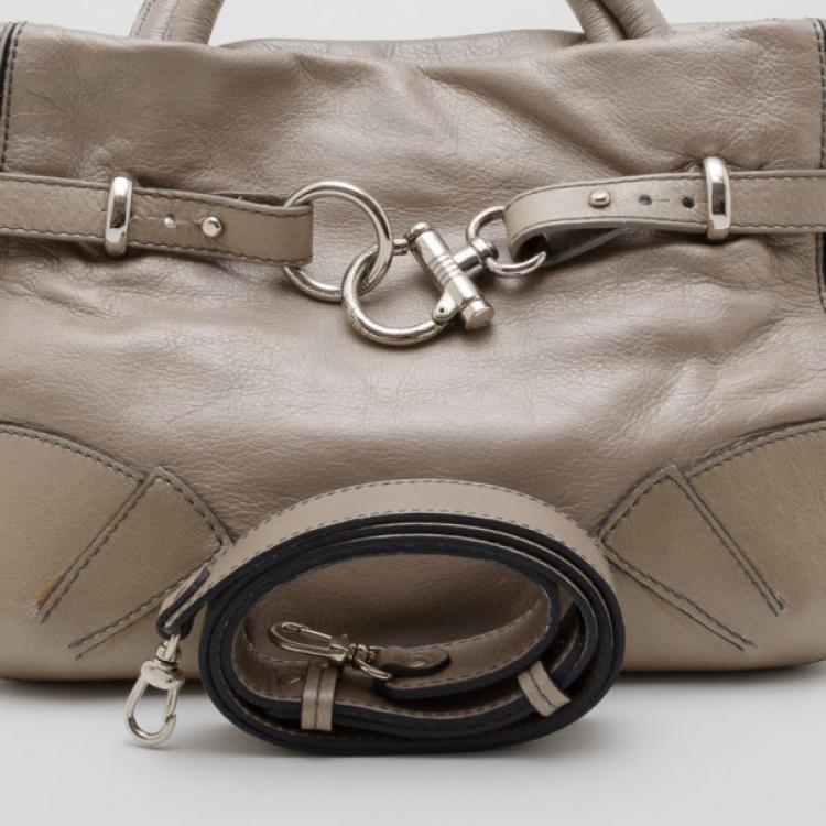 Pre Owned Sonia Rykiel Metallic Leather 'Martha' Satchel
