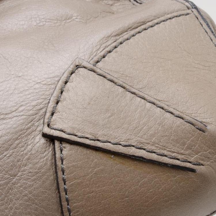 Pre Owned Sonia Rykiel Metallic Leather 'Martha' Satchel