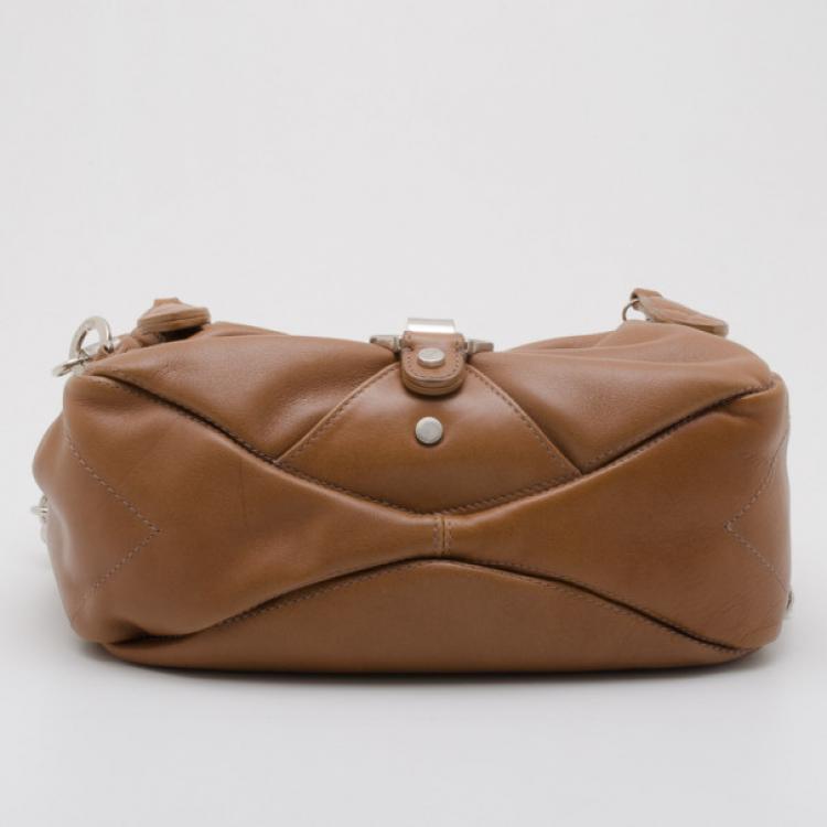 Pre Owned Sonia Rykiel Beige Leather Satchel with Chain Strap