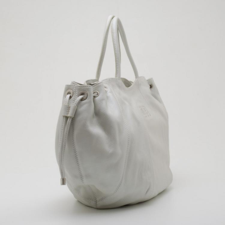 مملوكة مسبقًا Sonia Rykiel Perle Leather Drawstring Shopping Tote