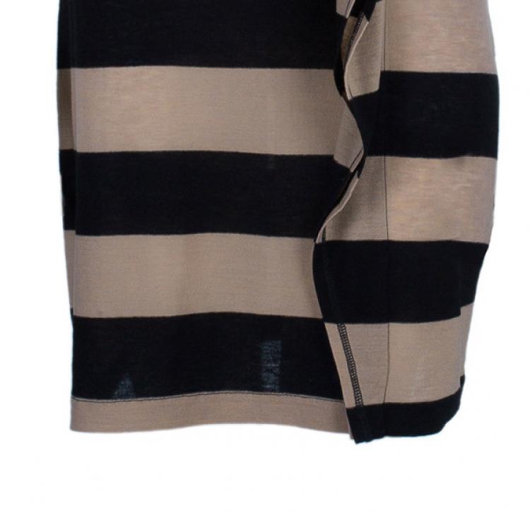 مملوكة مسبقًا Sonia Rykiel Striped Ruffle Detail Wool Blend Dress XS