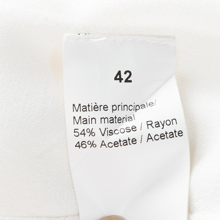 Pre Owned Sonia Rykiel Off White Pleated Tie Detail Short Sleeve Dress M