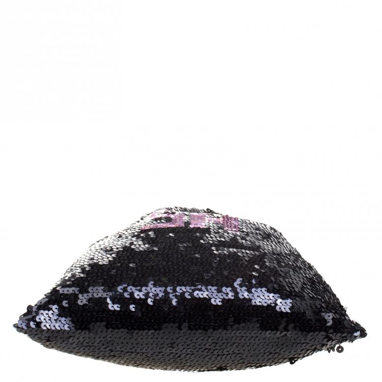 Pre Owned Sonia Rykiel Black Sequins Drawstring Bag