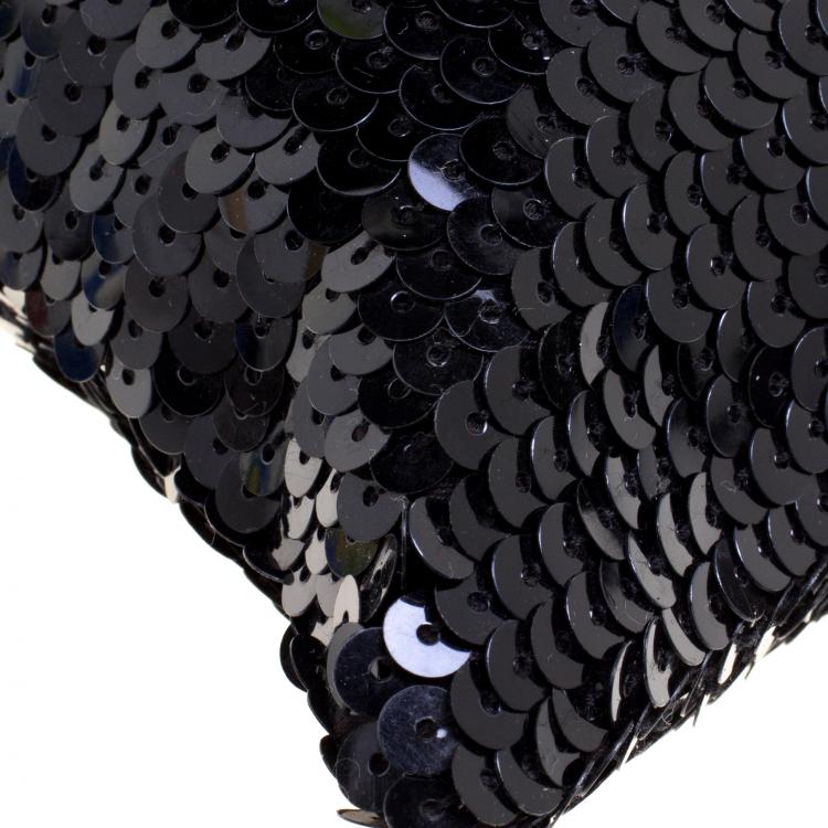 Pre Owned Sonia Rykiel Black Sequins Drawstring Bag