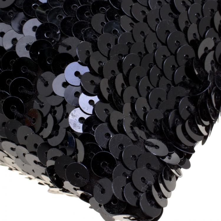 Pre Owned Sonia Rykiel Black Sequins Drawstring Bag