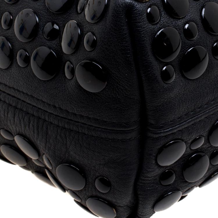 Pre Owned Sonia Rykiel Black Leather Studded Shoulder Bag