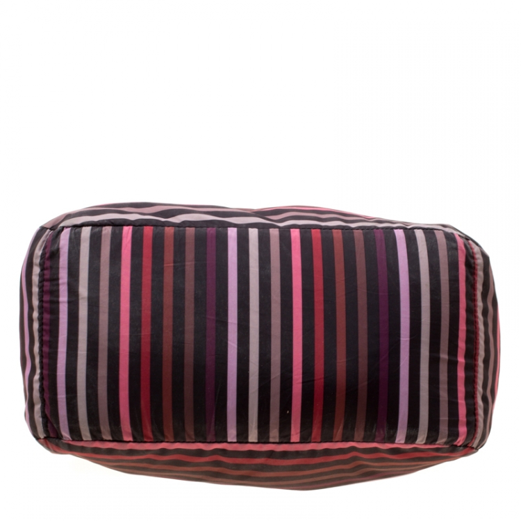 Pre Owned Sonia Rykiel Multicolor Striped Nylon Tote