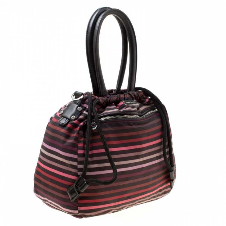 Pre Owned Sonia Rykiel Multicolor Striped Nylon Tote