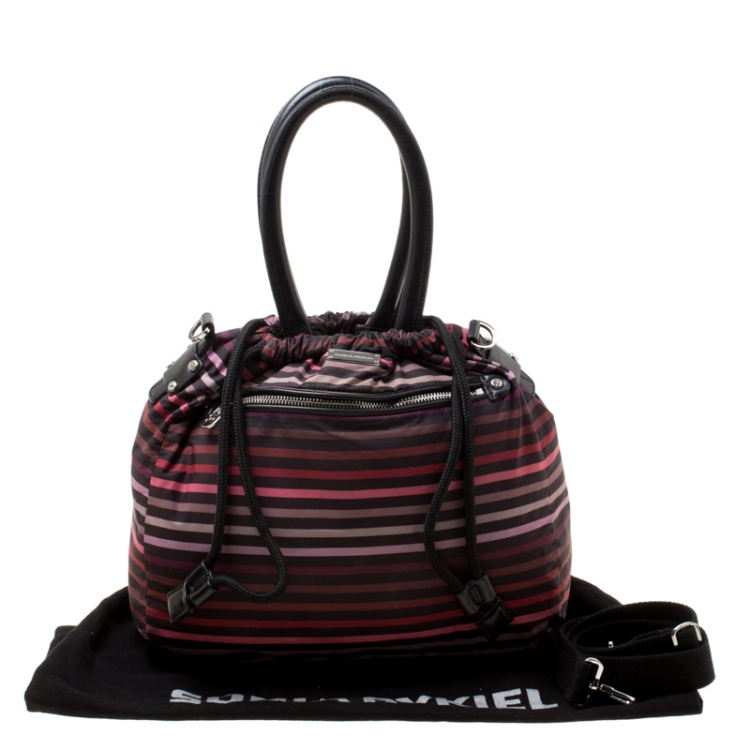 Pre Owned Sonia Rykiel Multicolor Striped Nylon Tote