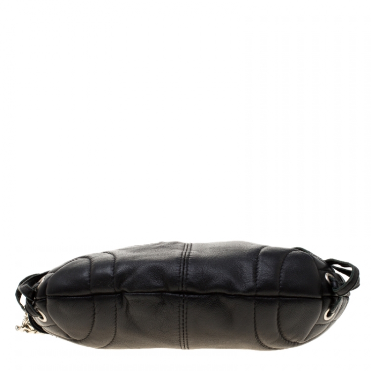 Pre Owned Sonia Rykiel Black Leather Multichain Embellished Small Shoulder Bag