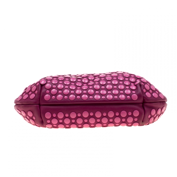 مملوكة مسبقًا Sonia Rykiel Magenta Leather Domino Studded Shoulder Bag