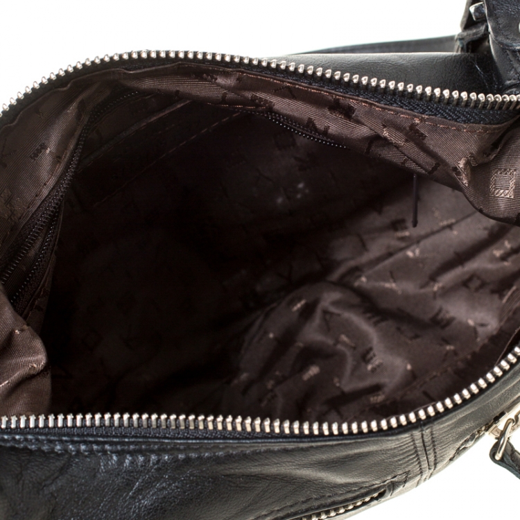 Pre Owned Sonia Rykiel Black Leather Multichain Embellished Small Shoulder Bag  