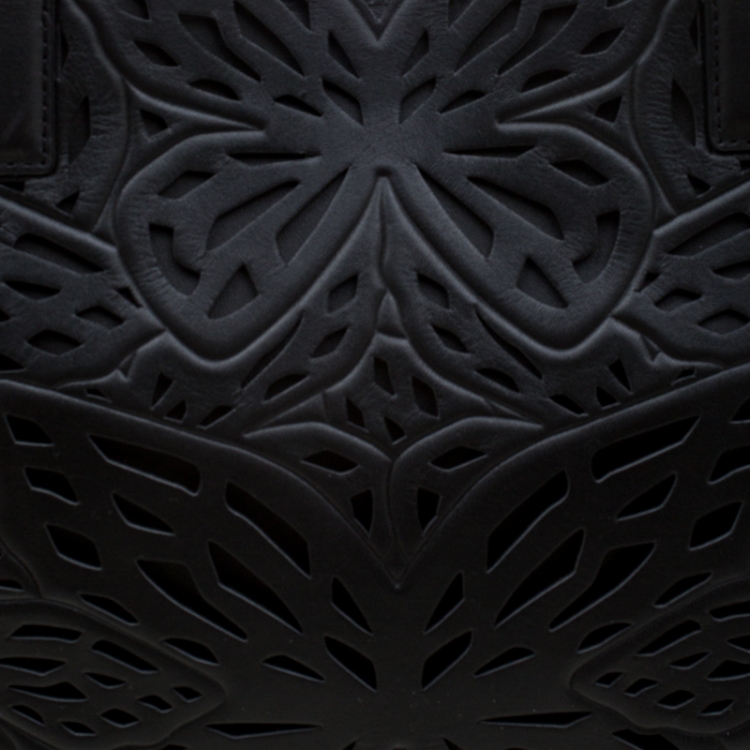 Pre Owned Sophia Webster Black Laser Cut Leather Liara Tote