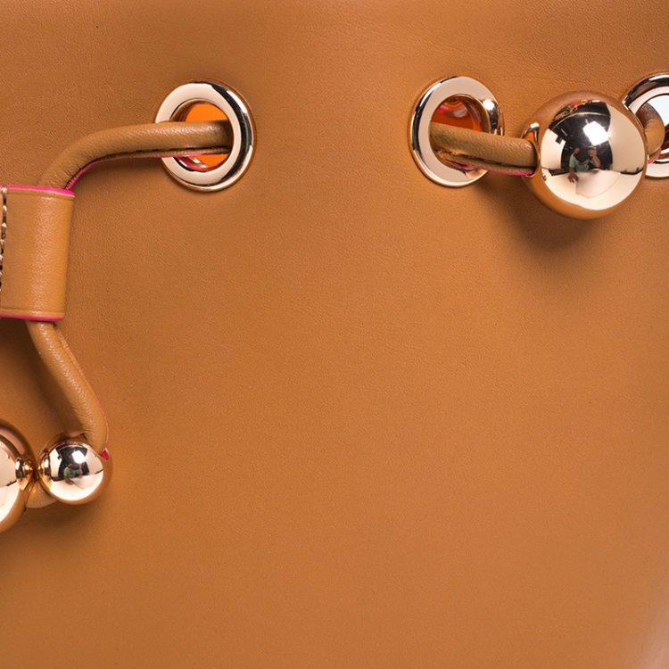 Pre Owned Sophia Webster Brown Leather Romy Drawstring Bucket Bag