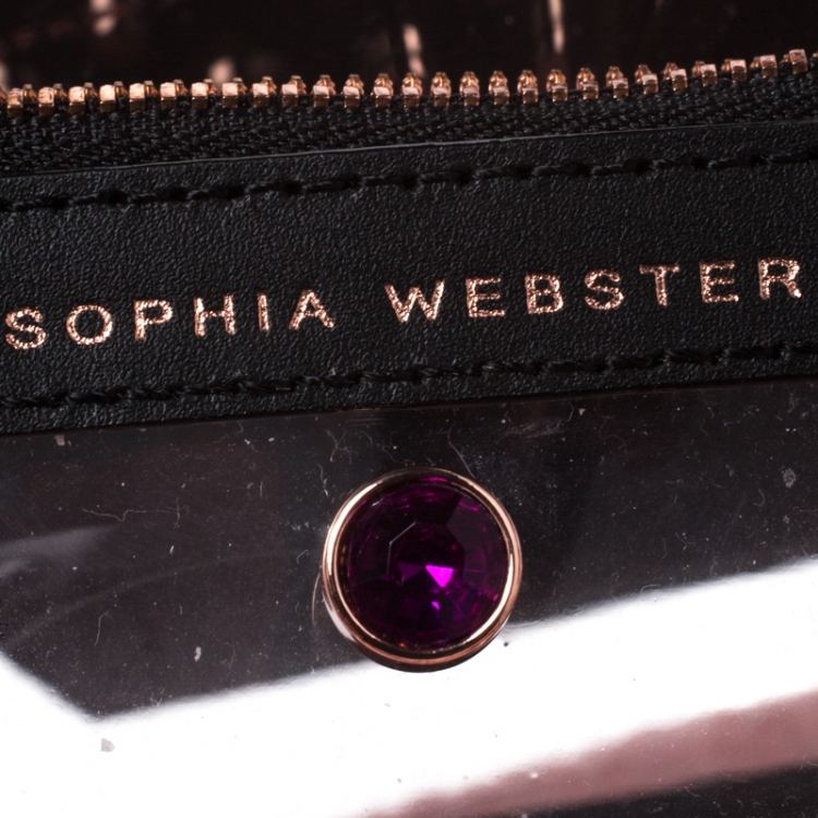 Pre Owned Sophia Webster Clear/Black Dina PVC and Leather Tote