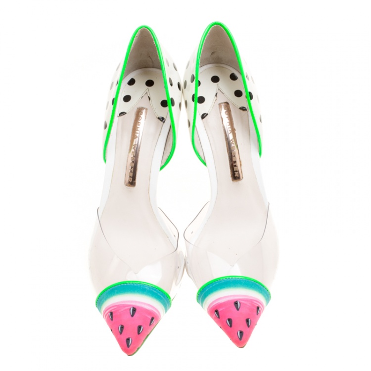 Pre Owned Sophia Webster Multicolor PVC and Leather Jessica Watermelon Pumps Size 38