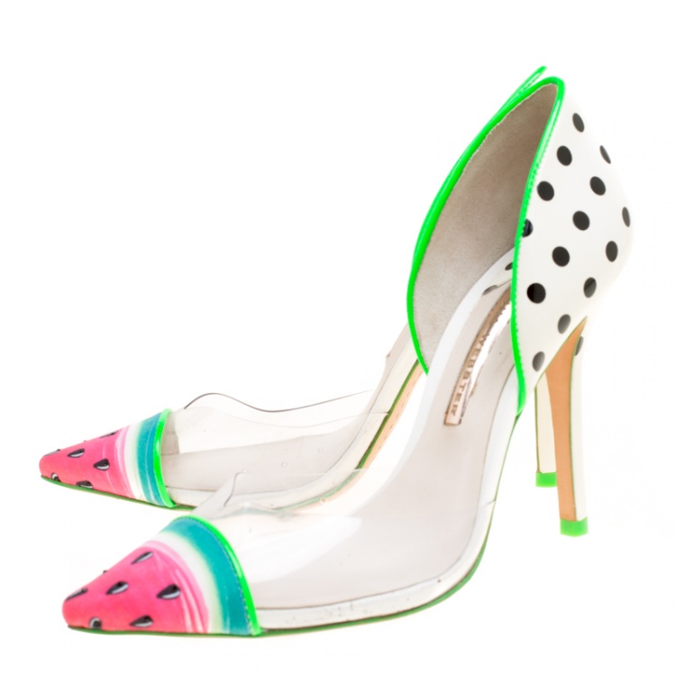Pre Owned Sophia Webster Multicolor PVC and Leather Jessica Watermelon Pumps Size 38