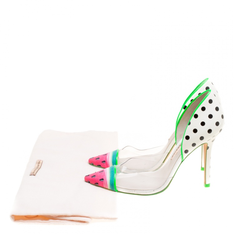 Pre Owned Sophia Webster Multicolor PVC and Leather Jessica Watermelon Pumps Size 38