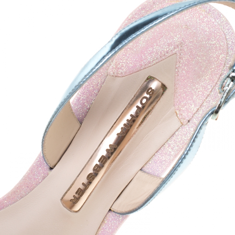 Pre Owned Sophia Webster Multicolor Leather Miss Thang Slingback Sandals Size 39