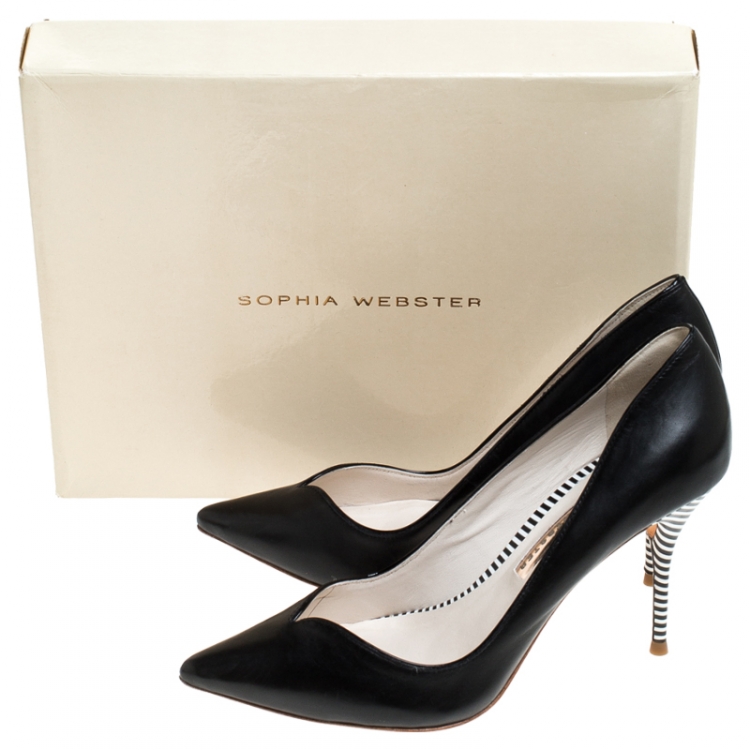 Pre Owned Sophia Webster Black Leather Lyla Pumps Size 37