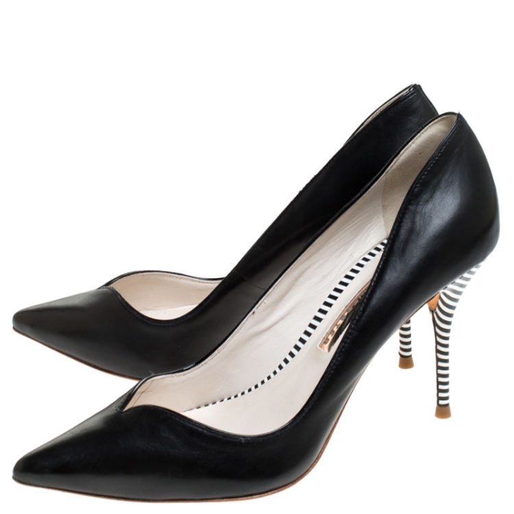 Pre Owned Sophia Webster Black Leather Lyla Pumps Size 37