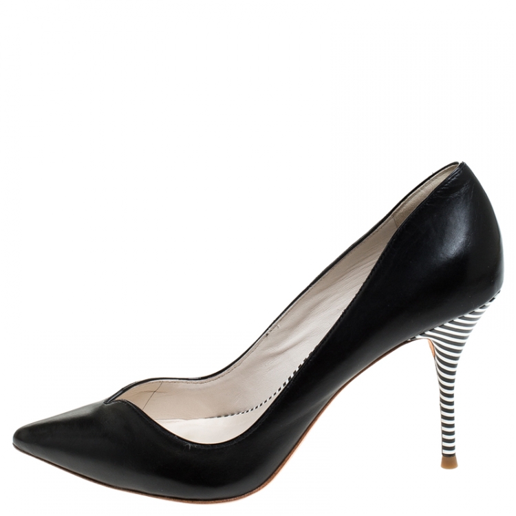Pre Owned Sophia Webster Black Leather Lyla Pumps Size 37