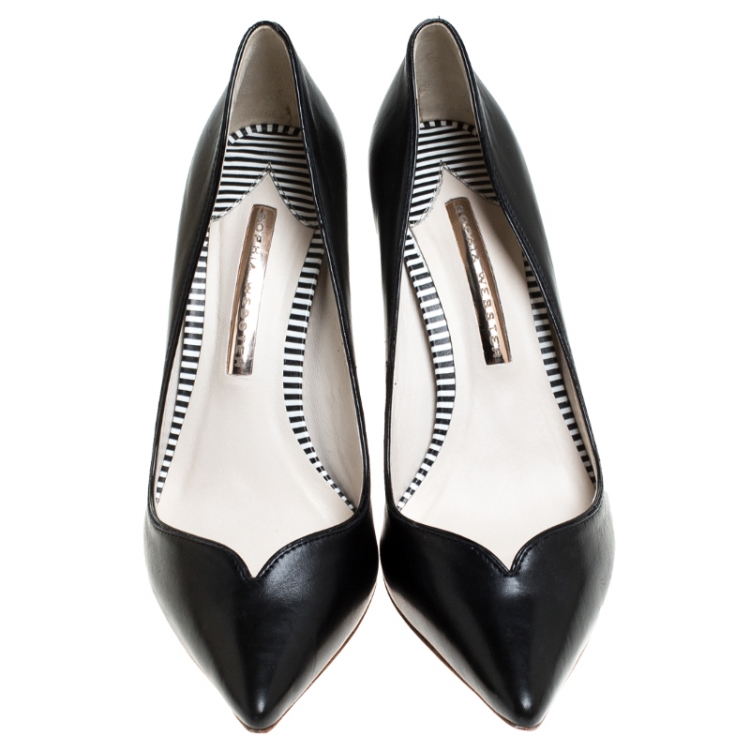 Pre Owned Sophia Webster Black Leather Lyla Pumps Size 37