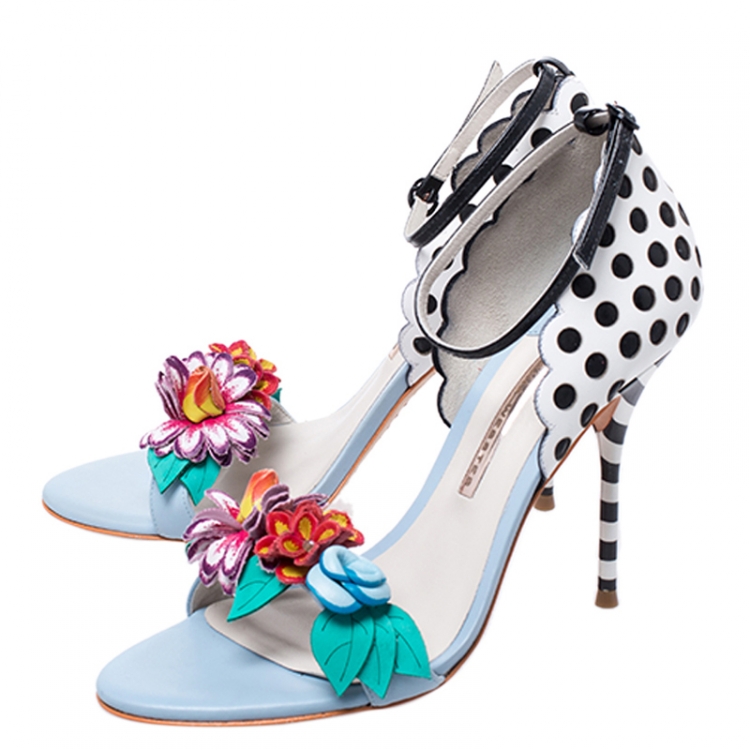 Pre Owned Sophia Webster Multicolor Leather Lilico Flower Embellished Ankle Strap Open Toe Sandals Size 39