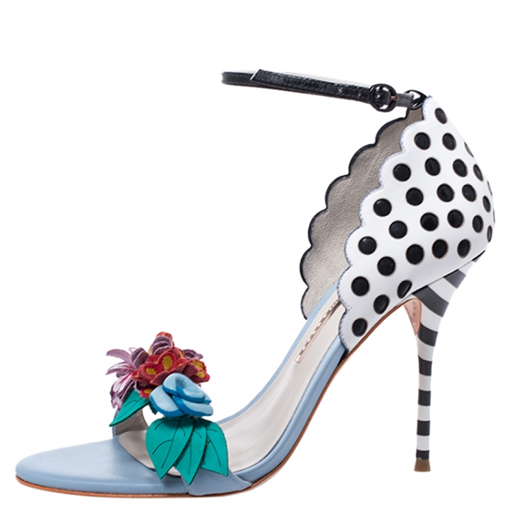 Pre Owned Sophia Webster Multicolor Leather Lilico Flower Embellished Ankle Strap Open Toe Sandals Size 39