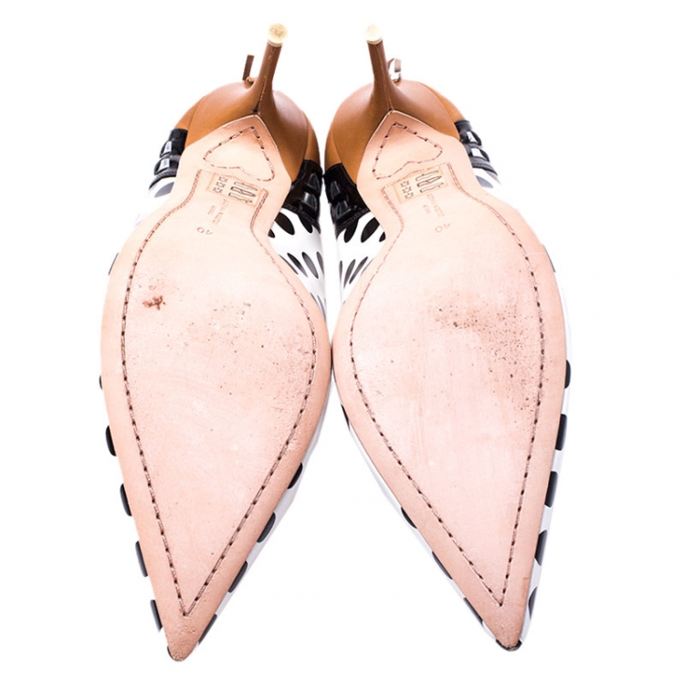 Pre Owned Sophia Webster Multicolor Polka Dot Leather Liberty Pointed Toe Pumps Size 40