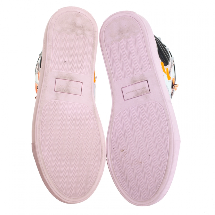 Pre Owned Sophia Webster Multicolor Leather, Patent and Glitter Fabric Riko High Top Sneakers Size 38