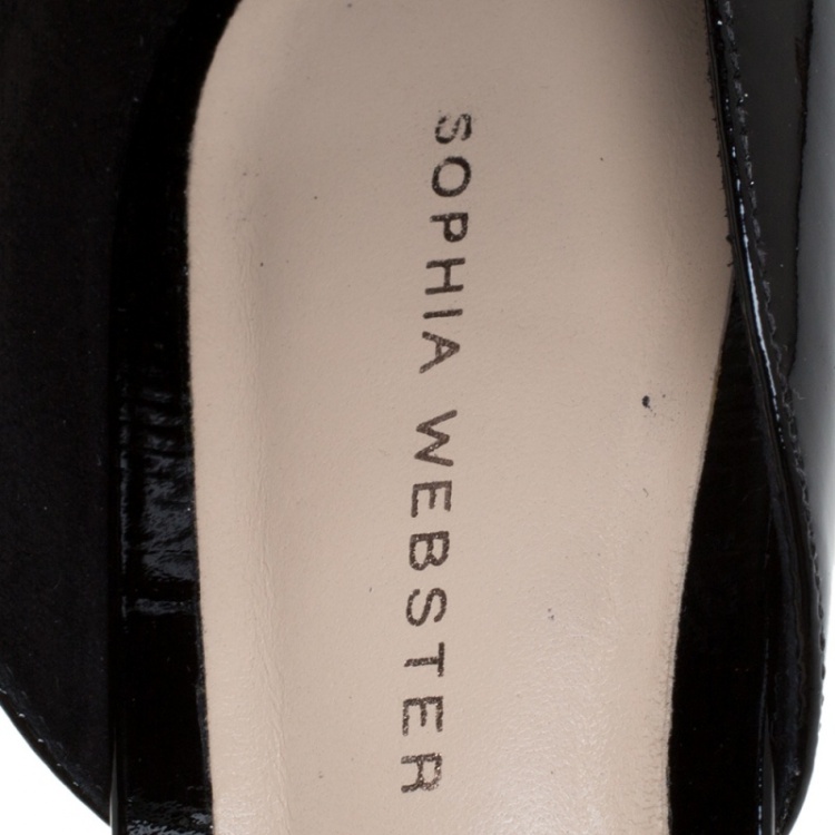Pre Owned Sophia Webster Black Patent Leather Nicole Sandals Size 39.5