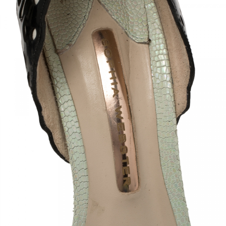 Pre Owned Sophia Webster Multicolor Patent Leather Lilico Ankle Strap Sandals Size 38.5