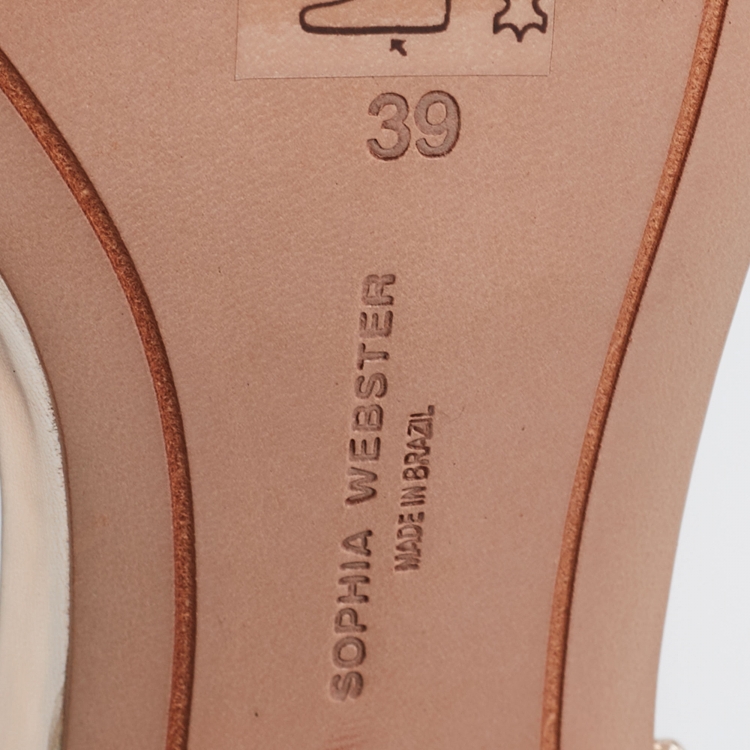 مملوكة مسبقًا Sophia Webster Rose Gold Leather Chiara Butterfly Ankle-Strap Sandals Size 39