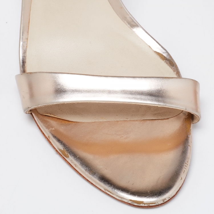 مملوكة مسبقًا Sophia Webster Rose Gold Leather Chiara Butterfly Ankle-Strap Sandals Size 39