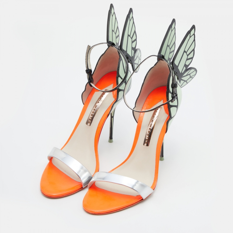 Pre Owned Sophia Webster Multicolor Leather Chiara Ankle Strap Sandals Size 39