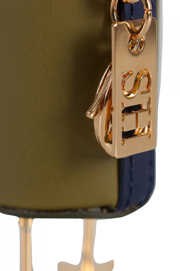 Pre Owned Sophie Hulme Olive Green/Blue Budgie Bag Charm