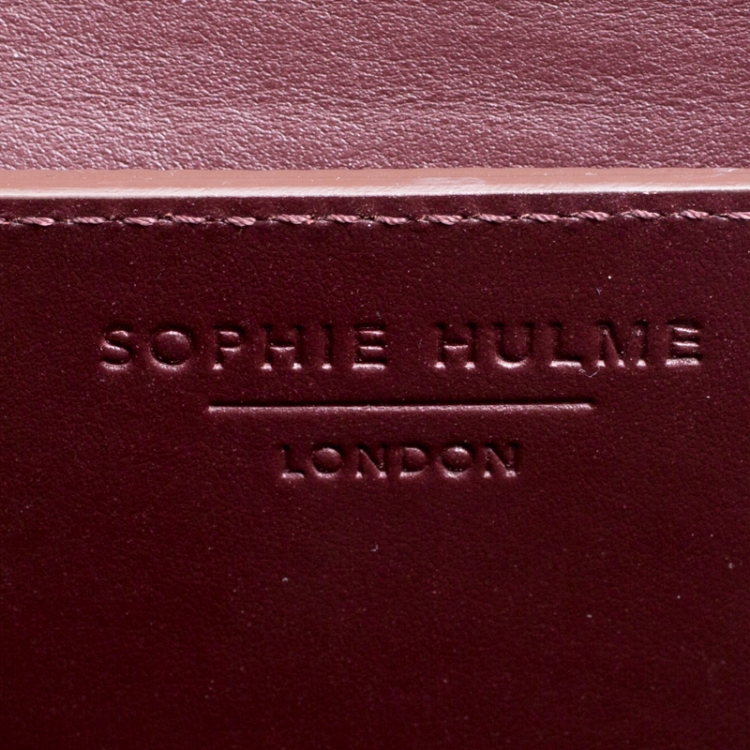 Pre Owned Sophie Hulme Brown Leopard Print Leather Small Finsbury Shoulder Bag