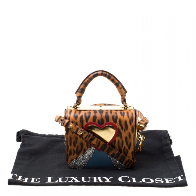 Pre Owned Sophie Hulme Brown/Black Leopard Print Leather Small Finsbury Crossbody Bag