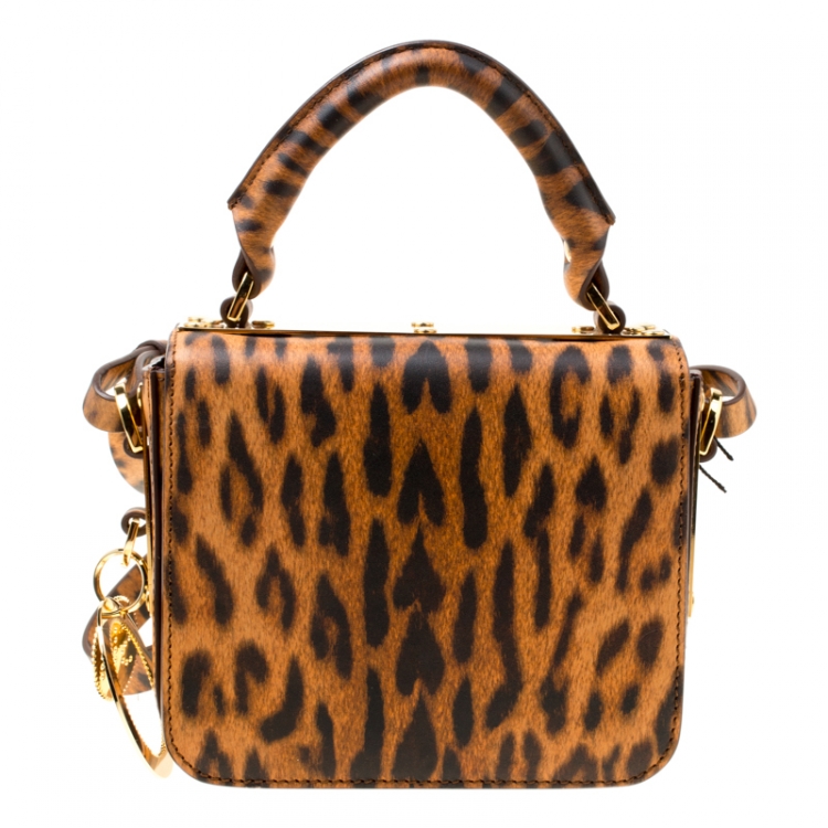 Pre Owned Sophie Hulme Brown/Black Leopard Print Leather Small Finsbury Crossbody Bag