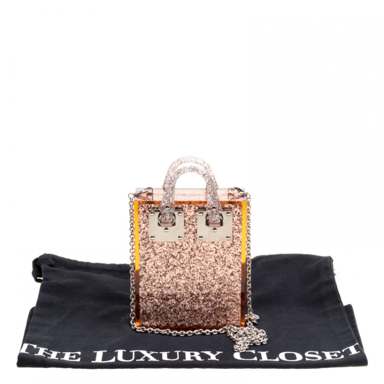 Pre Owned Sophie Hulme Clear Brown Glitter Perspex Compton Crossbody Bag 