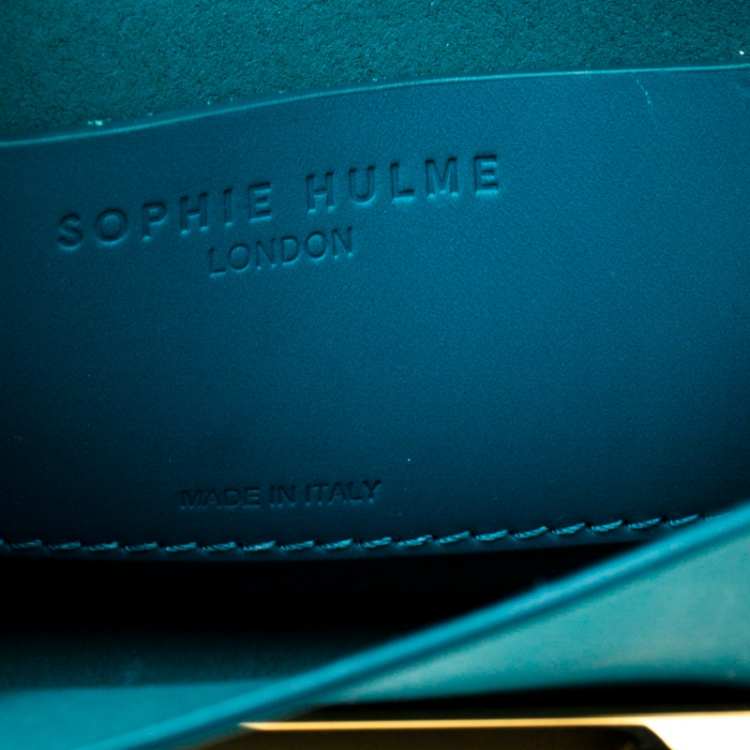 Pre Owned Sophie Hulme Green Leather Nano Milner Crossbody Bag