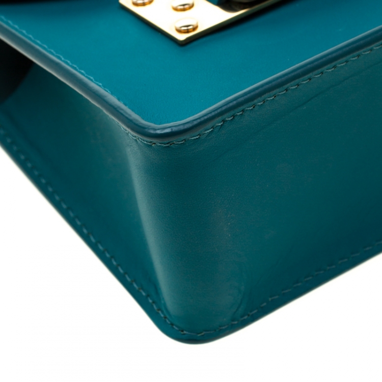 Pre Owned Sophie Hulme Green Leather Nano Milner Crossbody Bag