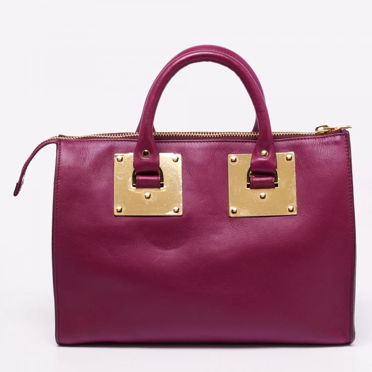 Pre Owned Sophie Hulme Fuchsia Leather Zip Bowler Bag